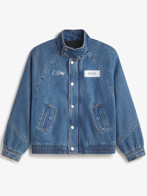 Off Season Seahawks Oversized Denim Jacket