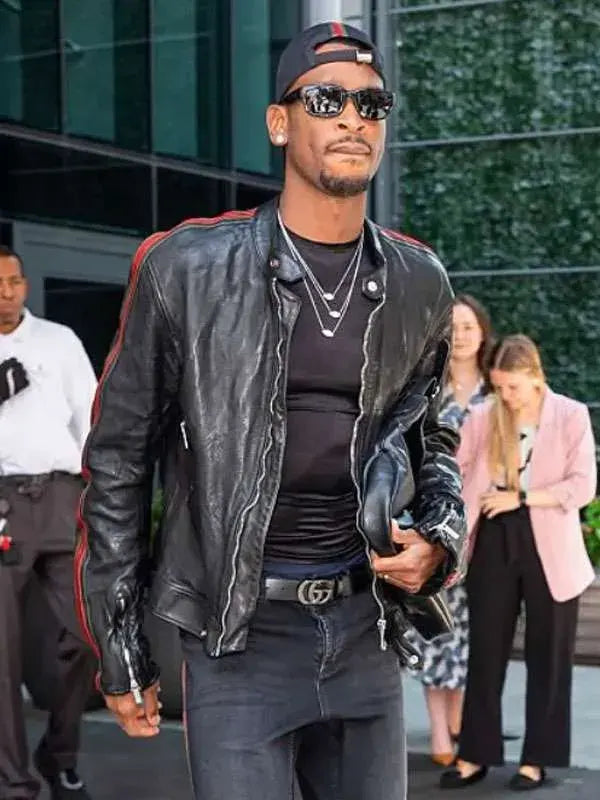 Shai Gilgeous Alexander Black Leather Jacket