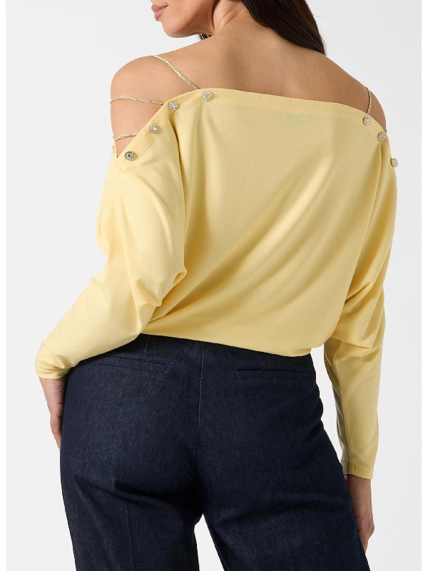 The Young and the Restless Sharon Newman Yellow Off-the-Shoulder Top