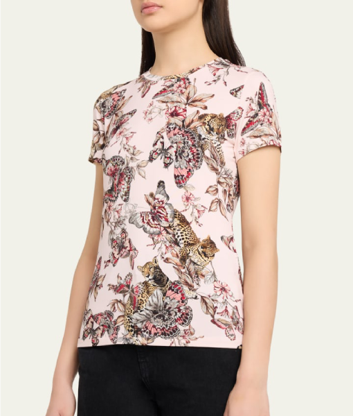 The Young and the Restless Sharon Case Pink Floral Butterfly Tee