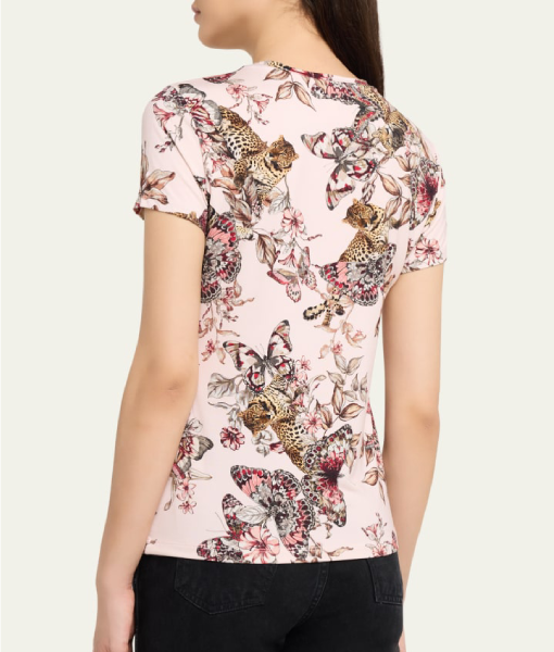 The Young and the Restless Sharon Case Pink Floral Butterfly Tee