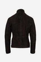Side view of Craig suede blouson jacket modern style