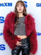 Siriusxm Studio Lisa Red Fur Jacket