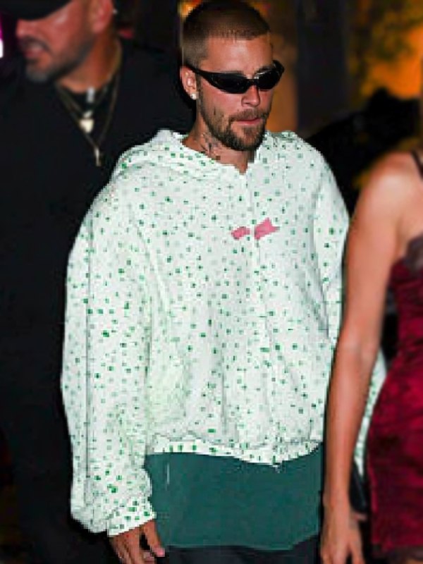 World Cup After-Party Justin Bieber Polka Dot Hoodie
