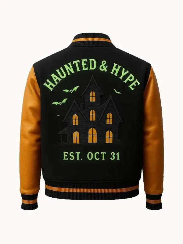 Haunted and Hype Spookster Varsity Jacket
