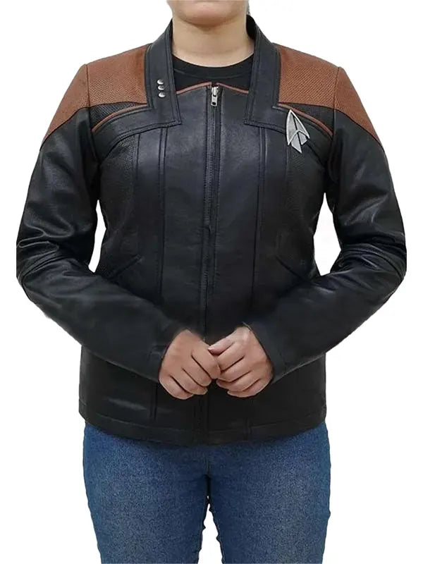 Star Trek Picard Raffi Musiker Leather Jacket