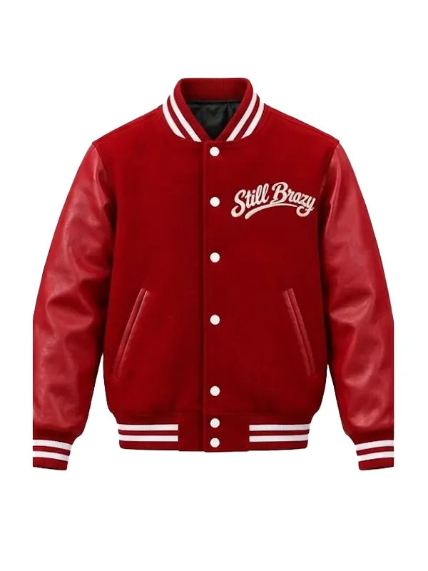 Still Brazy Red Bandana "PIRU" Varsity Letterman Jacket