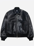 Stussy Leather Flight Jacket Black
