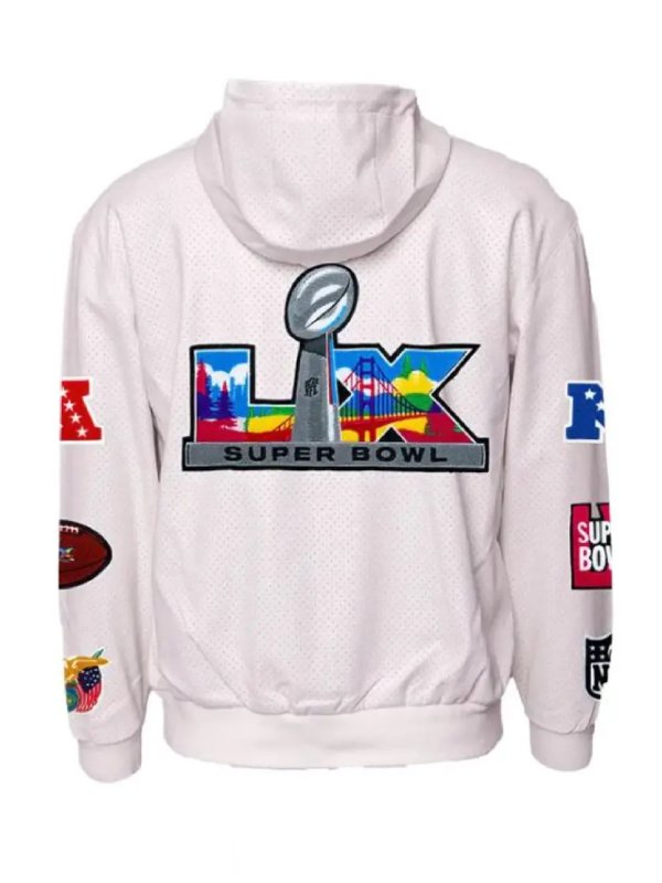 Super Bowl 2026 Vegan Leather Hooded Jacket