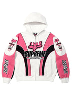 Supreme-Fox-Racing-Zip-Up-Hooded-Sweatshirt-White