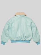 Supreme-Schott-Shearling-Collar-Bomber-Jacket-Light-Blue