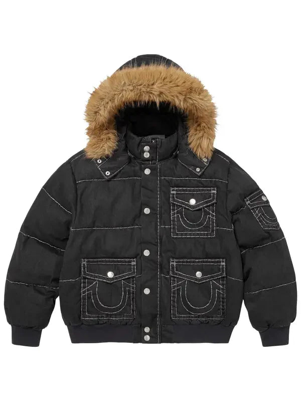 Supreme-True-Religion-Puffer-Jacket-Black