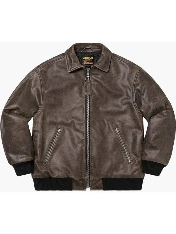 Supreme Brown Leather Jacket