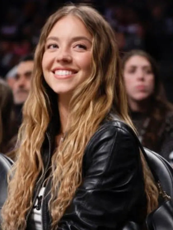 Sydney Sweeney Black Leather Jacket