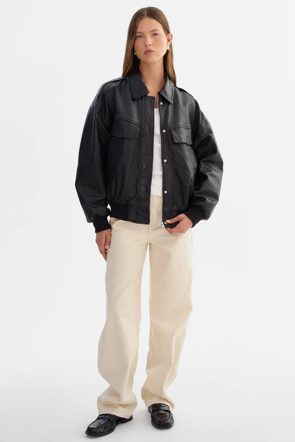LAMARQUE Trevanna Leather Bomber Jacket