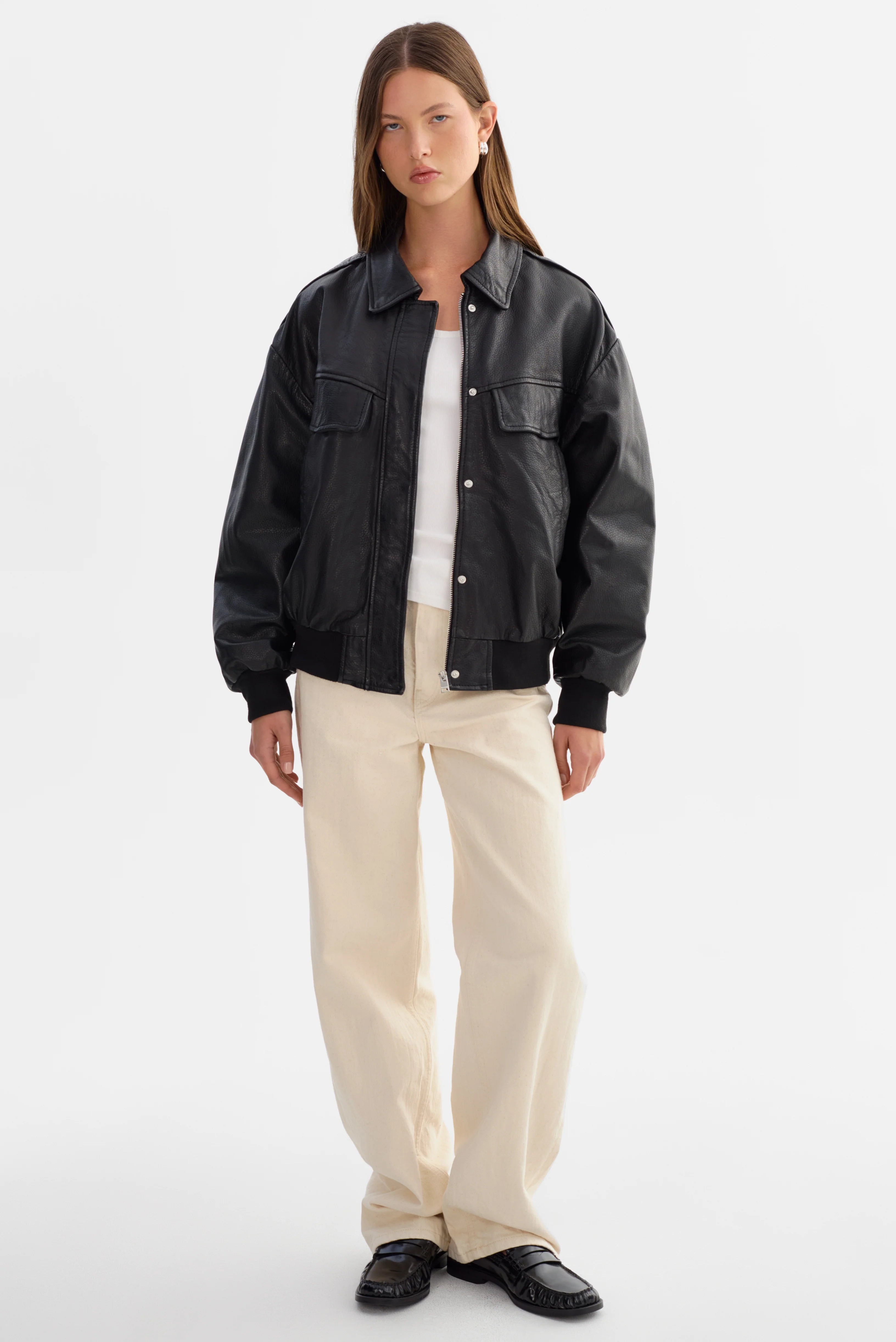 LAMARQUE Trevanna Leather Bomber Jacket