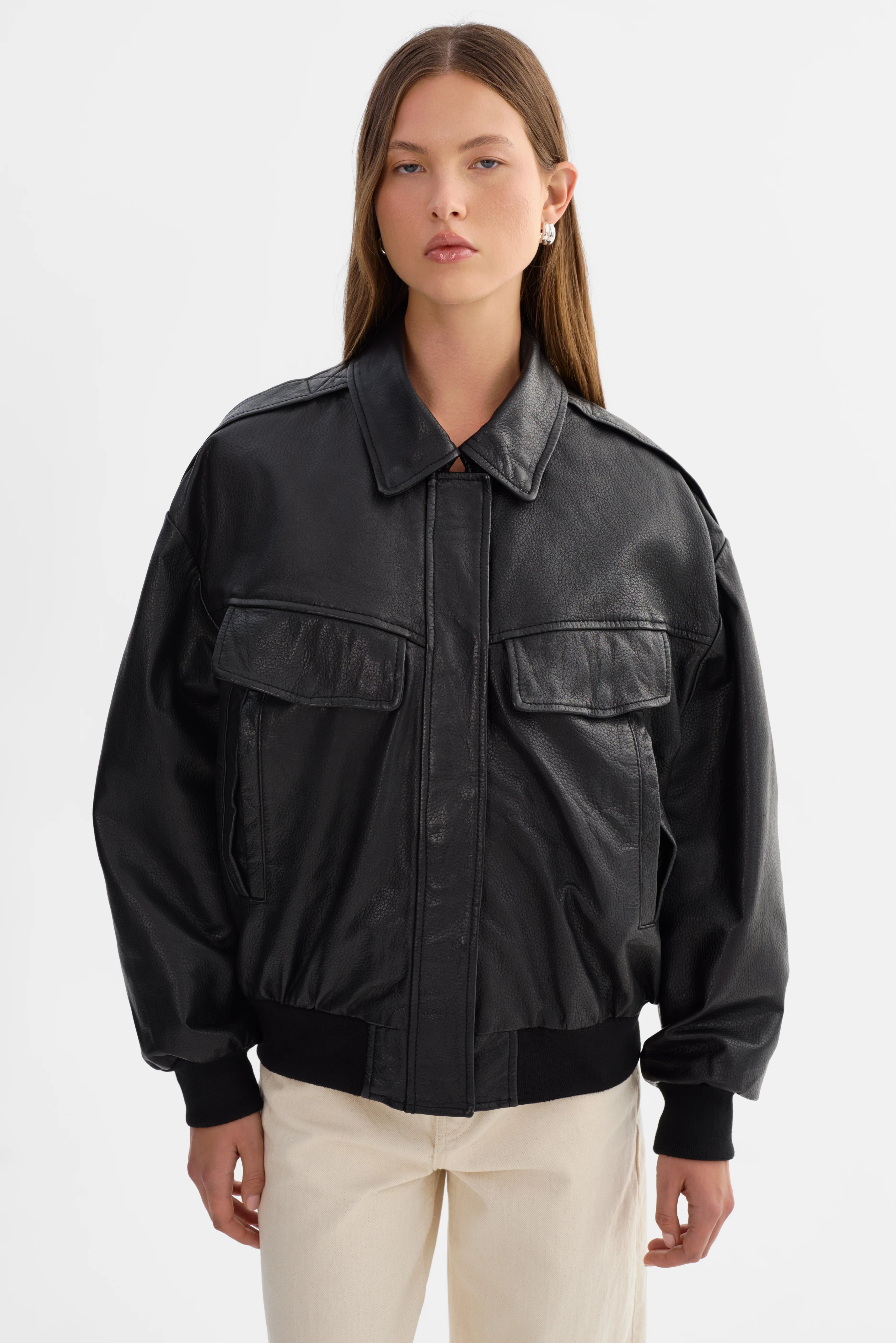 LAMARQUE Trevanna Leather Bomber Jacket