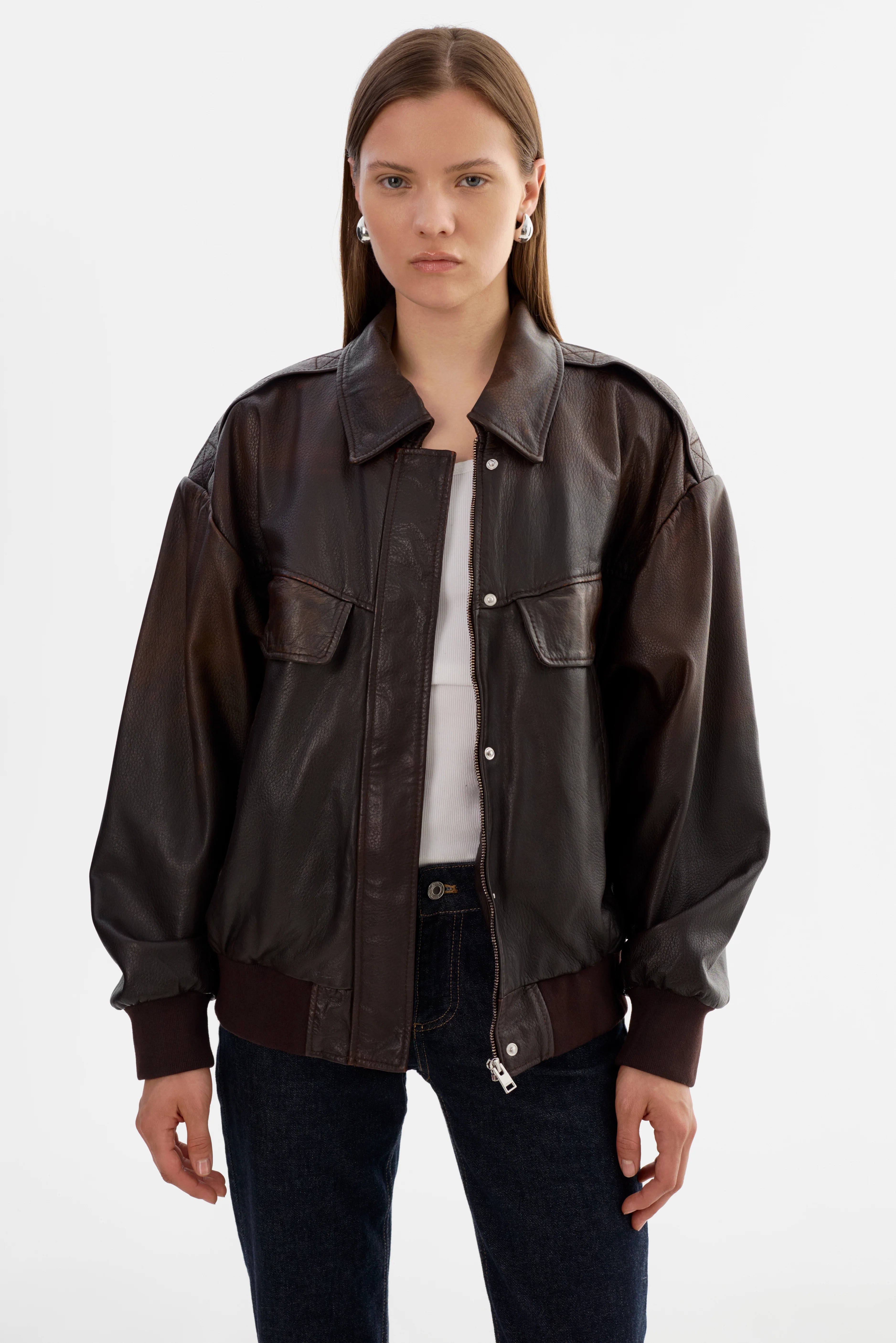 LAMARQUE Trevanna Leather Bomber Jacket
