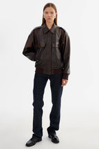 LAMARQUE Trevanna Leather Bomber Jacket