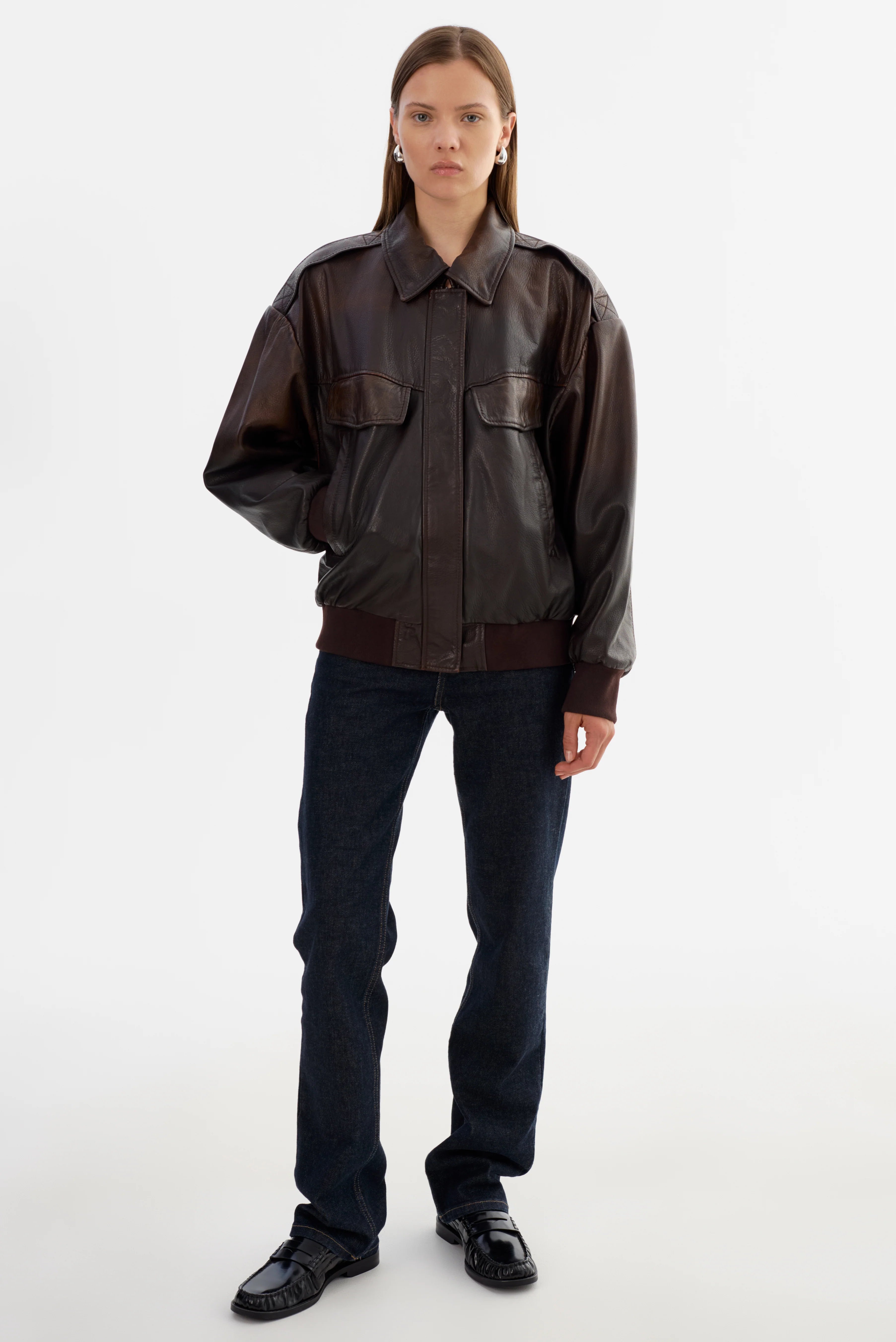 LAMARQUE Trevanna Leather Bomber Jacket