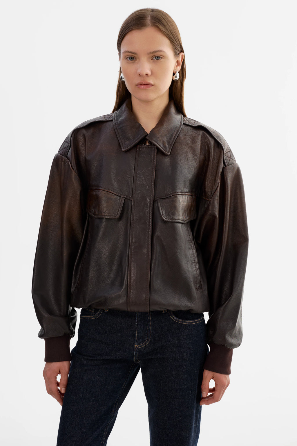 LAMARQUE Trevanna Leather Bomber Jacket