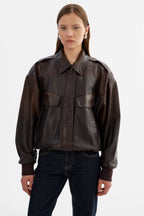 LAMARQUE Trevanna Leather Bomber Jacket