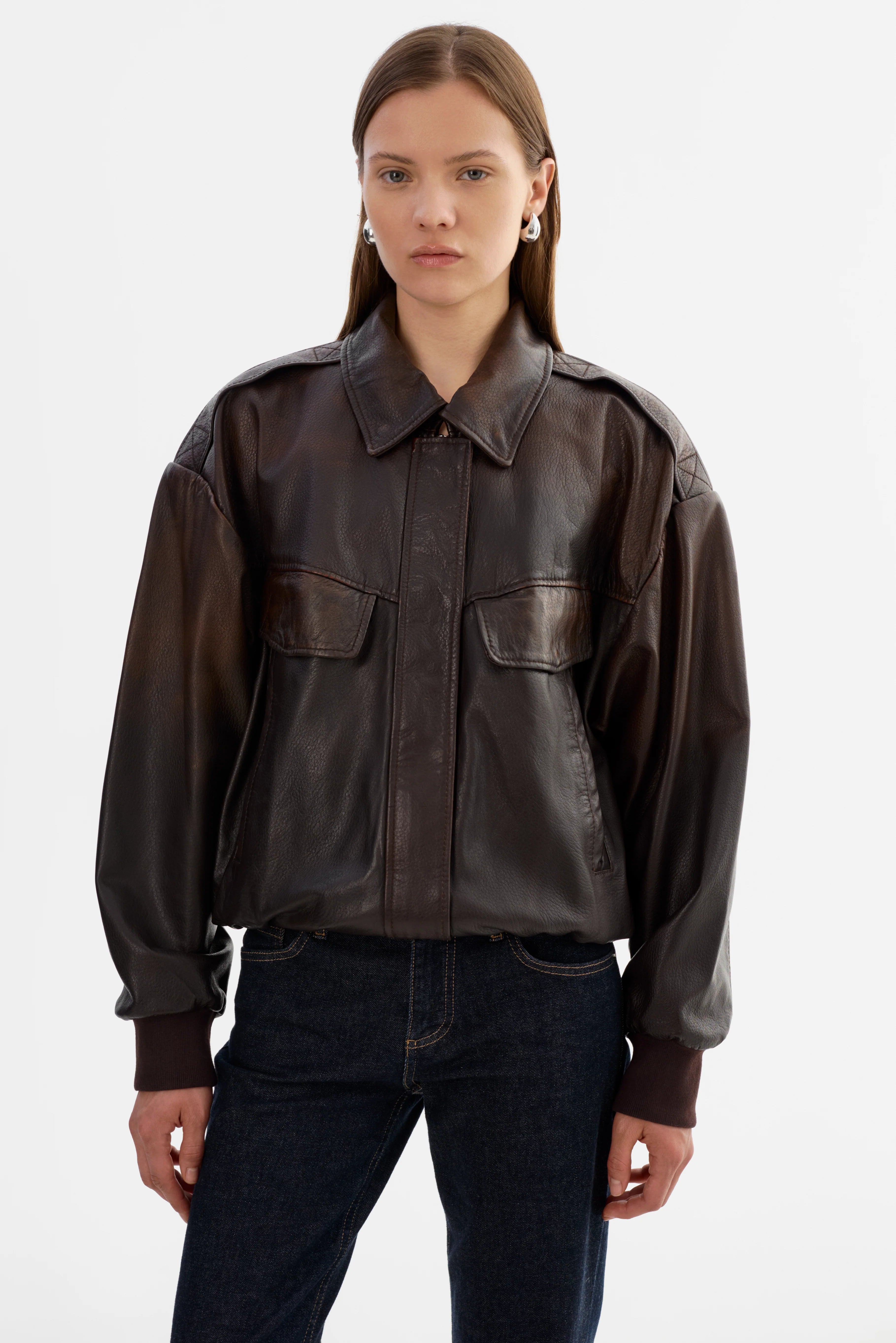LAMARQUE Trevanna Leather Bomber Jacket