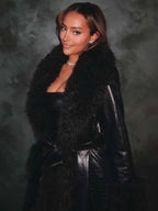 Next Gen NYC S02 Emira D’Spain Black Fur Leather Coat