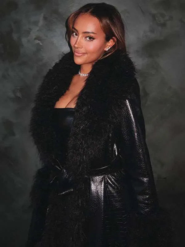 Next Gen NYC S02 Emira D’Spain Black Fur Leather Coat