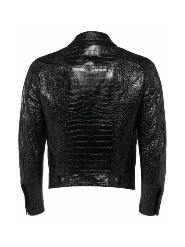 Next Gen NYC S2 Brooks Marks Croc Black Leather Jacket