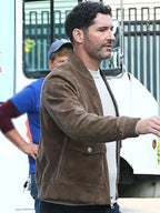 TV Series CIA Tom Ellis Brown  Leather Jacket