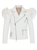 Taron Egerton Rocketman White Leather Jacket