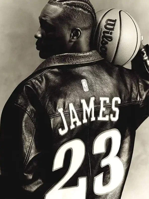 The King And The Answer James 23 Black Leather Jacket