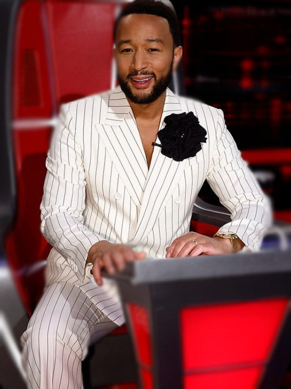 John Legend The Voice S25 Pinstripe Suit