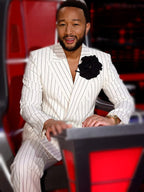 John Legend The Voice S25 Pinstripe Suit