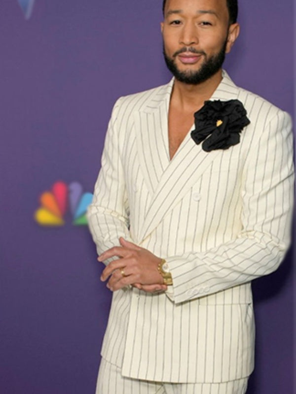 John Legend The Voice S25 Pinstripe Suit