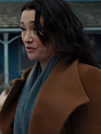 The Way Home S03 Chyler Leigh Brown Belted Wrap Coat