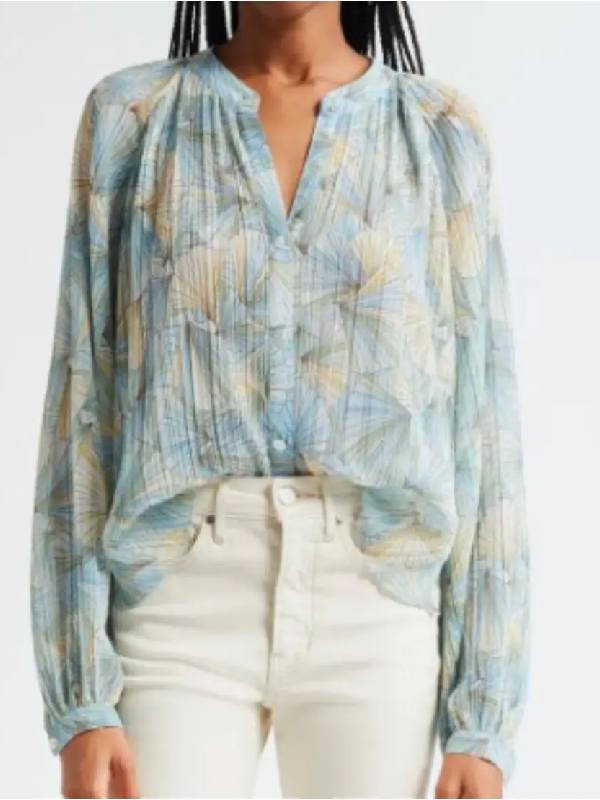 The Young and the Restless 2026 Sharon Newman Blue Floral Blouse