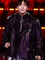 The Comeback Live Arirang Jungkook Black Leather Jacket
