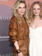 The Madison  Michelle Pfeiffer  Premiere Brown Leather Jacket