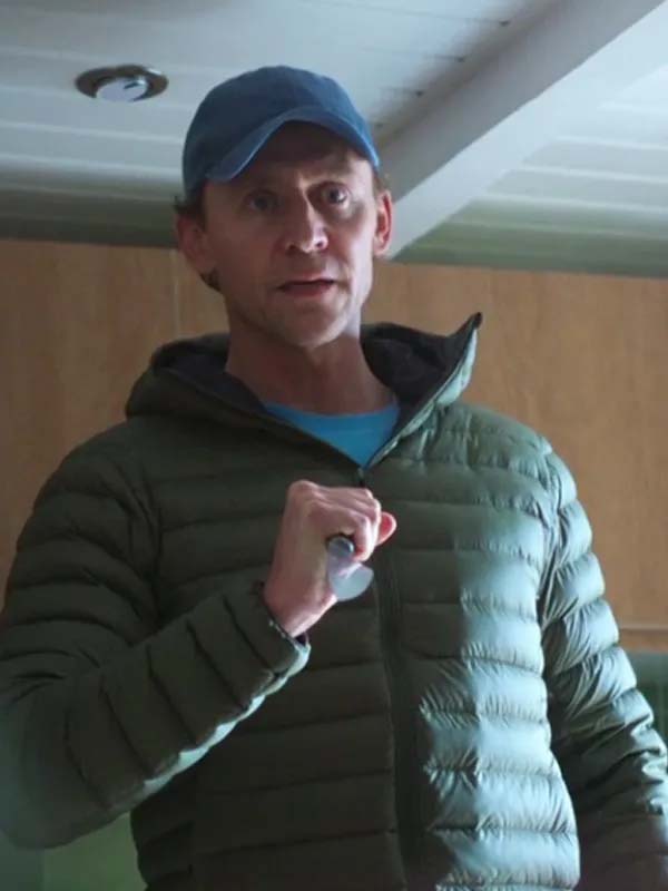 Tom Hiddleston Night Manager S02 black puffer jacket