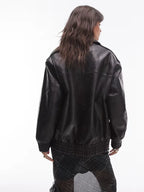 Topshop-Faux-Leather-Black-Oversized-Bomber-Jacket-Back