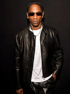 Milan Fashion Week Travis Scott Black Leather Jacket