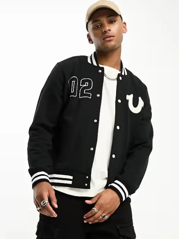 True Religion Varsity Jacket Black