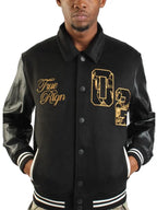 True Religion Varsity Jacket Black And Gold