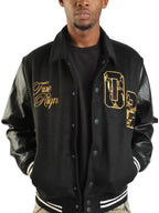 True Religion Varsity Jacket Black And Gold