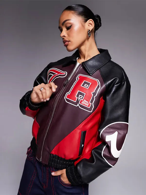 True Religion Varsity Jacket Black And Red