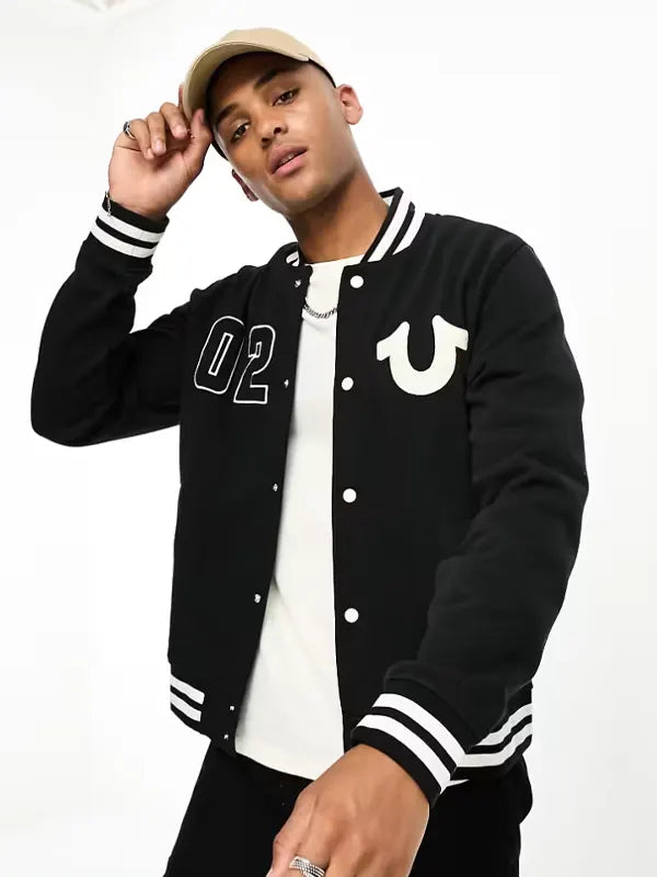 True Religion Varsity Jacket Black