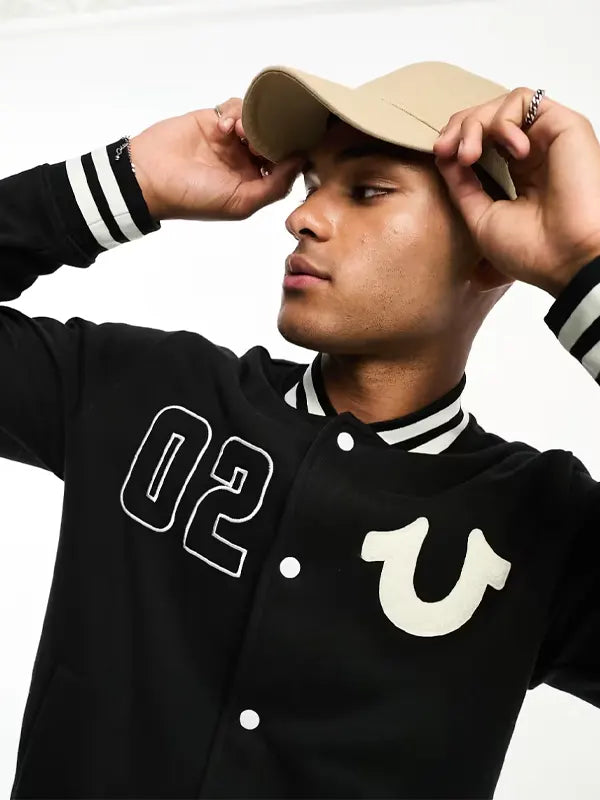 True Religion Varsity Jacket Black