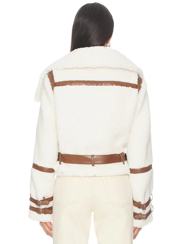 Tularosa Bailey Moto Jacket In Vanilla Bean